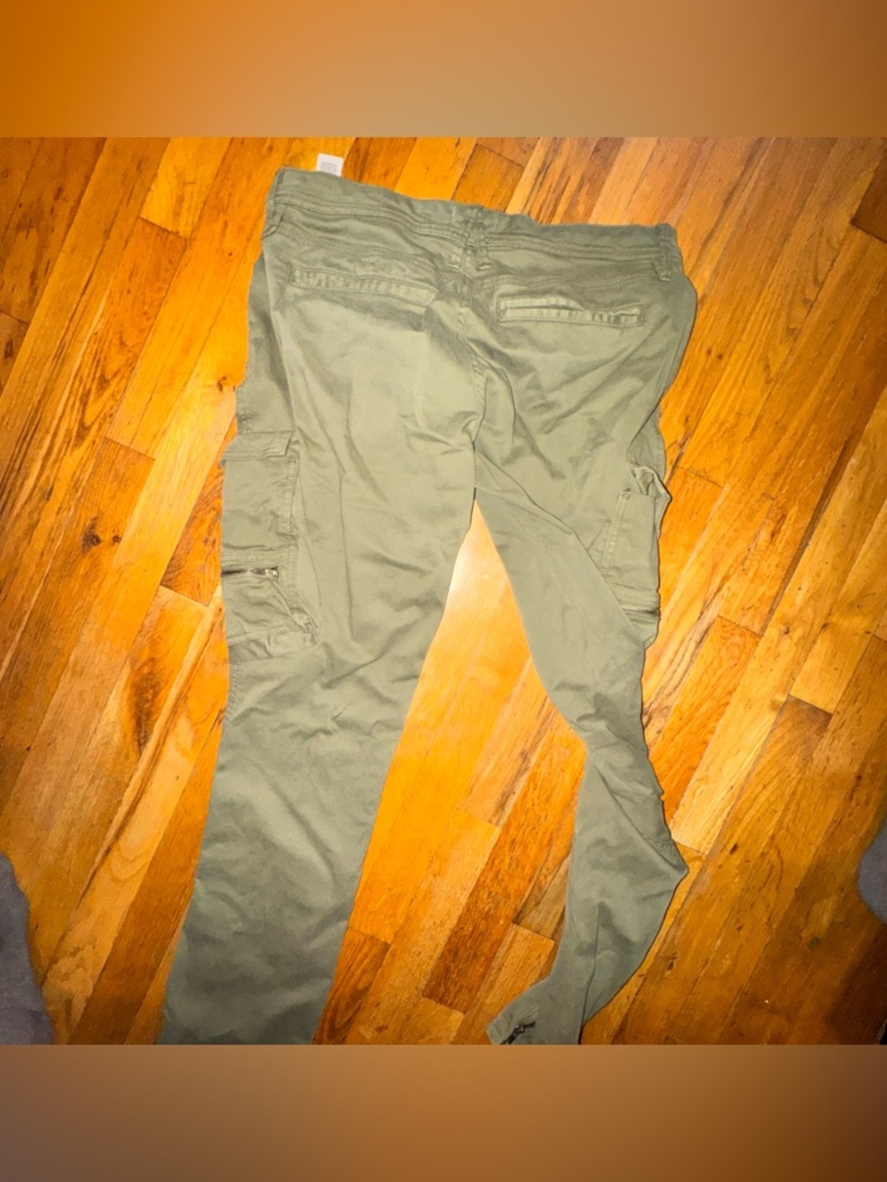 Good American Twill Skinny Cargo Olive Sz 4/27 NWOT Gold Ankle Zip - Picture 12 of 13